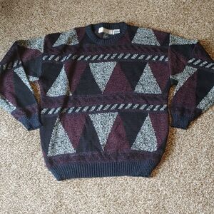VTG Michael Gerald Grandpa Sweater Geometric Golf Crewneck Men's Size L